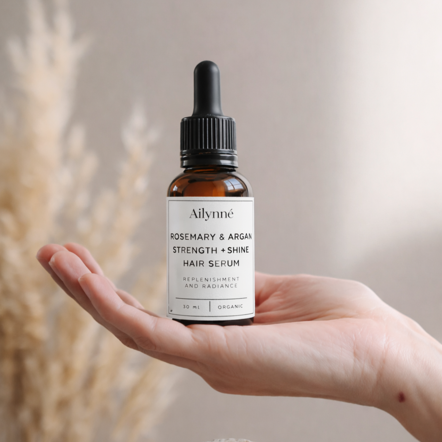 Organic Rosemary & Argan Strength + Shine Hair Serum | 30ml