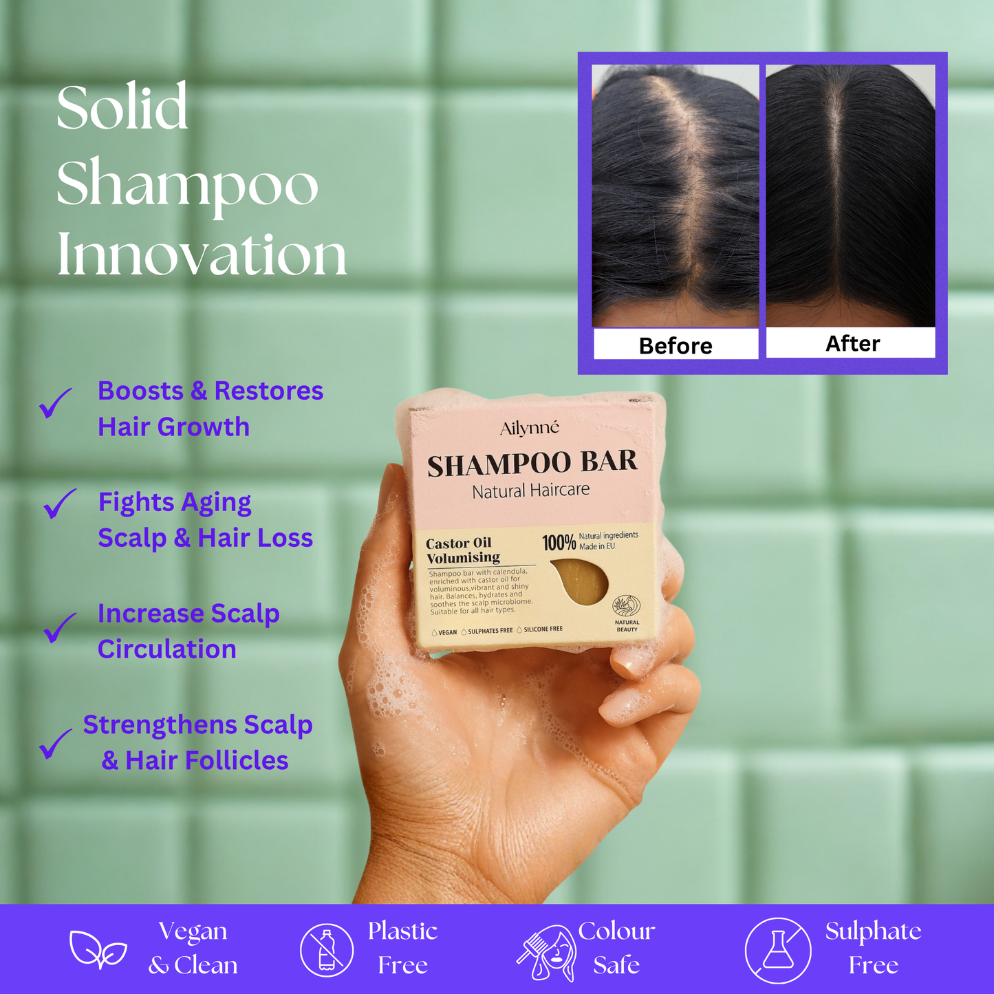 Volumising Shampoo Bar - Castor Oil | 80g