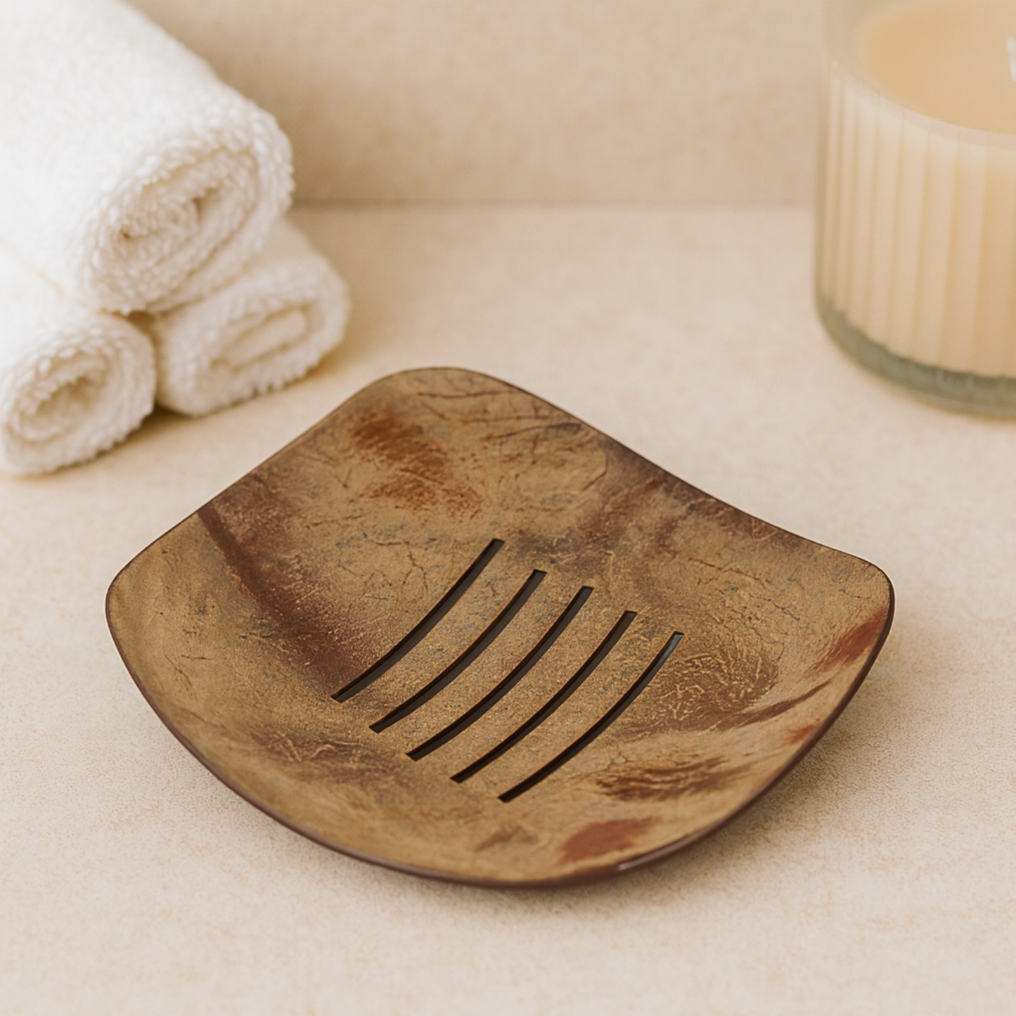 Handcrafted Coconut Shell Soap Dish