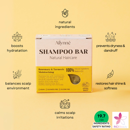 Anti Dandruff Shampoo Bar - Rosemary & Turmeric | 80g