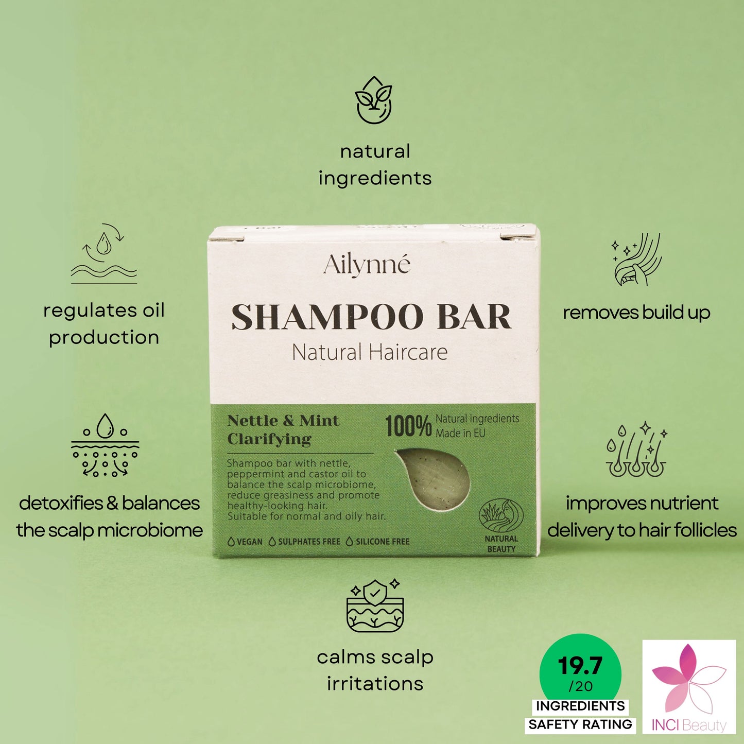 Clarifying Shampoo Bar - Nettle & Mint | 80g