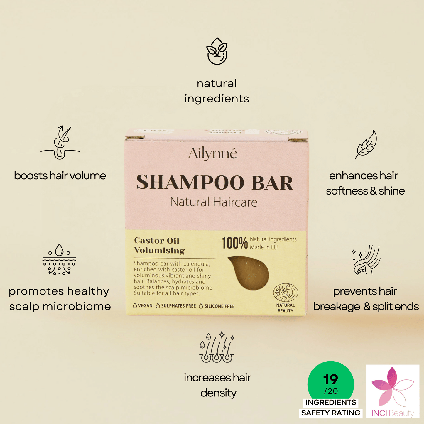 Thickening Shampoo Bar - Castor Oil | 80g